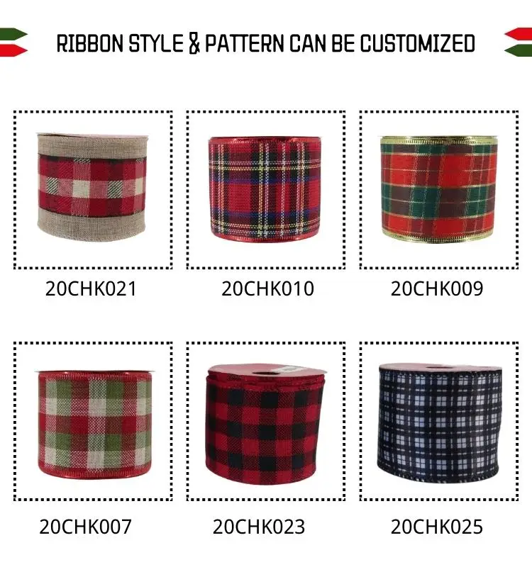 Decoration Supplies Plaid Ribbons Satin Ribbons Gifts Blankets Custom