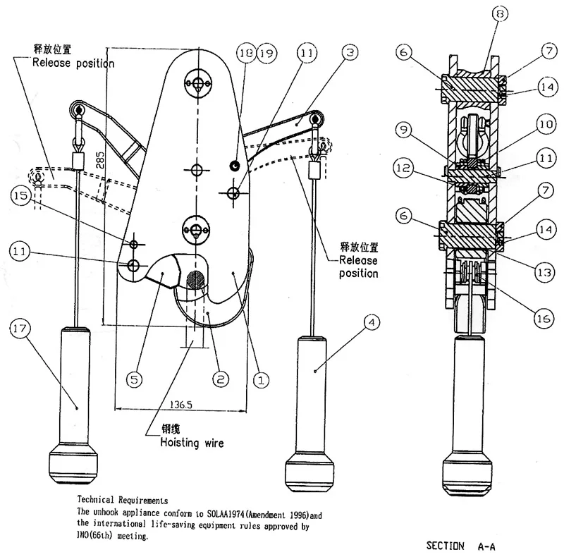 Marine Ccs Automatic Quick Release Hook 35kn Liferaft Rescue Boat Buy Life Raft Auto Unhook