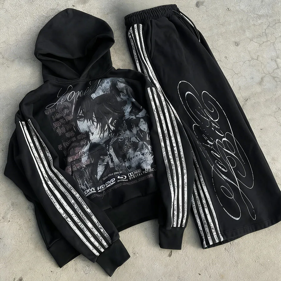Továrně přizpůsobený 100% bavlněný retro streetwearový souprava – s potiskem a vyšíváním, plně přizpůsobitelná
