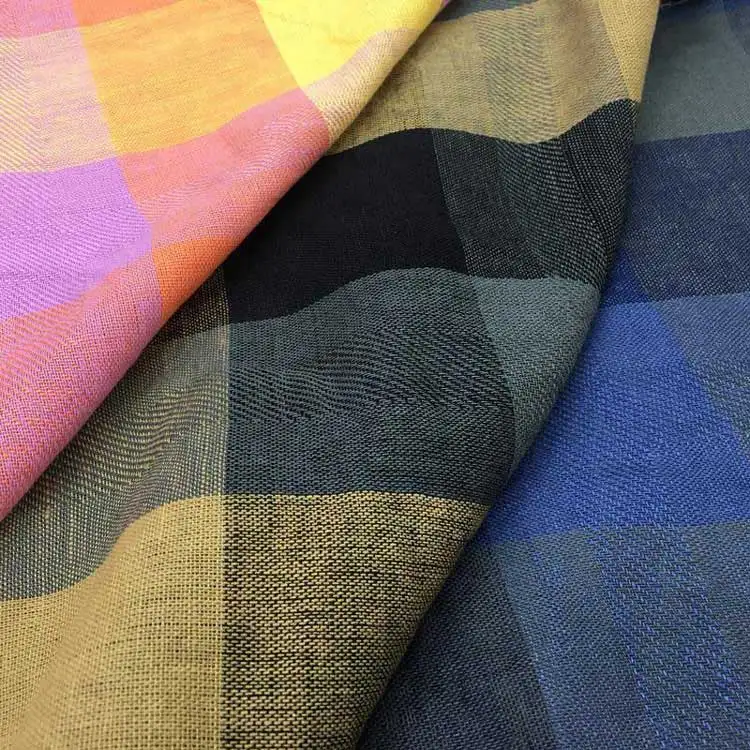 Оптовая продажа от поставщиков, клетчатая тканая рубашка из хлопка в клетку, винтажная тканевая рубашка