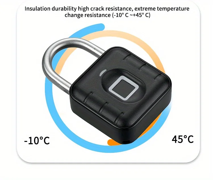 OEM Security Keyless Waterproof AntiTheft Intelligent Padlock Safety Electronic Smart Fingerprint Travel Hotel Locks Portable