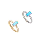 Jewelry Bezel Segment Ring Piercing ASTM F136 Titanium Body Piercing Jewelry Square Opal Bezel Set Hinged Segment Ring