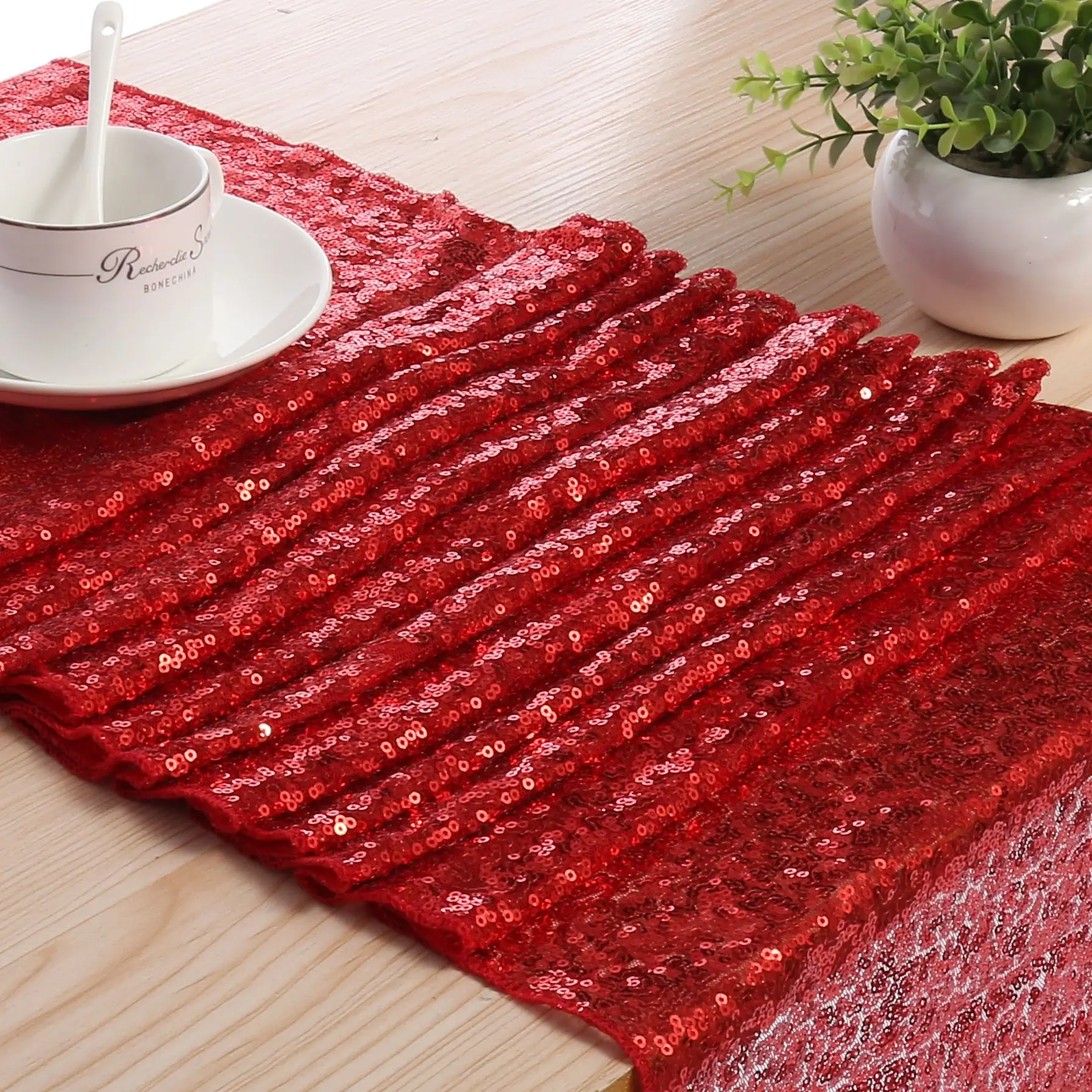 Оптовая продажа Лидер продаж настольная дорожка с блестками разных цветов 3 мм для свадебного