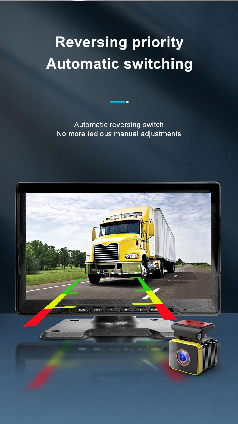 10.1 Inch 4CH Car Multimedia MP5 Player IPS Screen Monitor Backup Camera System 1080P Cameras Vehicle DVR Recorder