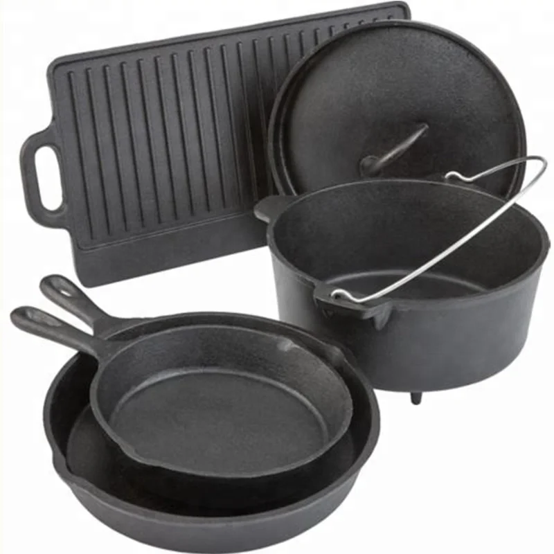 Preseasoned Cast Iron Camping Set For Outdoor Cooking Buy Outdoor