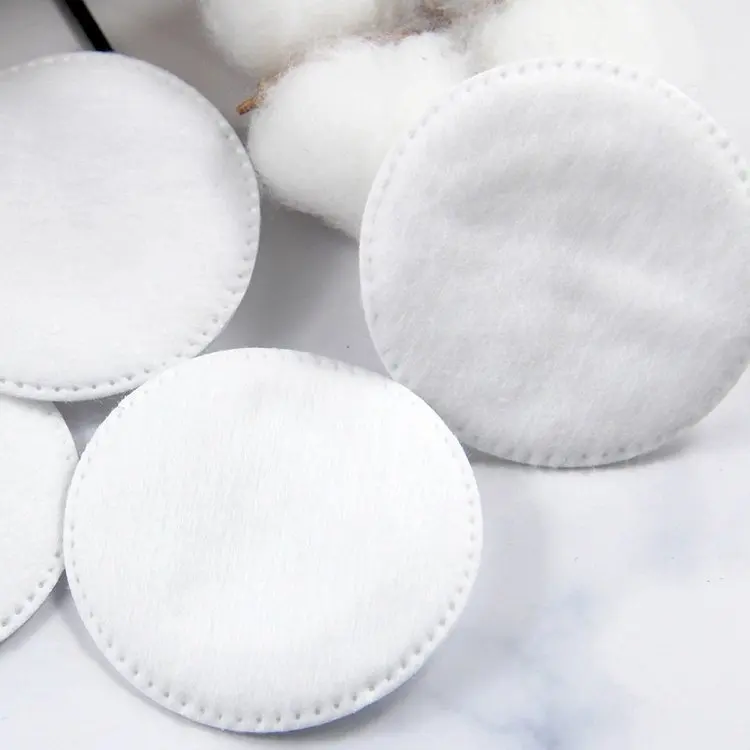 CE Standard Cotton Pad Single Use  Customized Logo Eye Face Remover Round Cotton Bamboo Makeup Pads