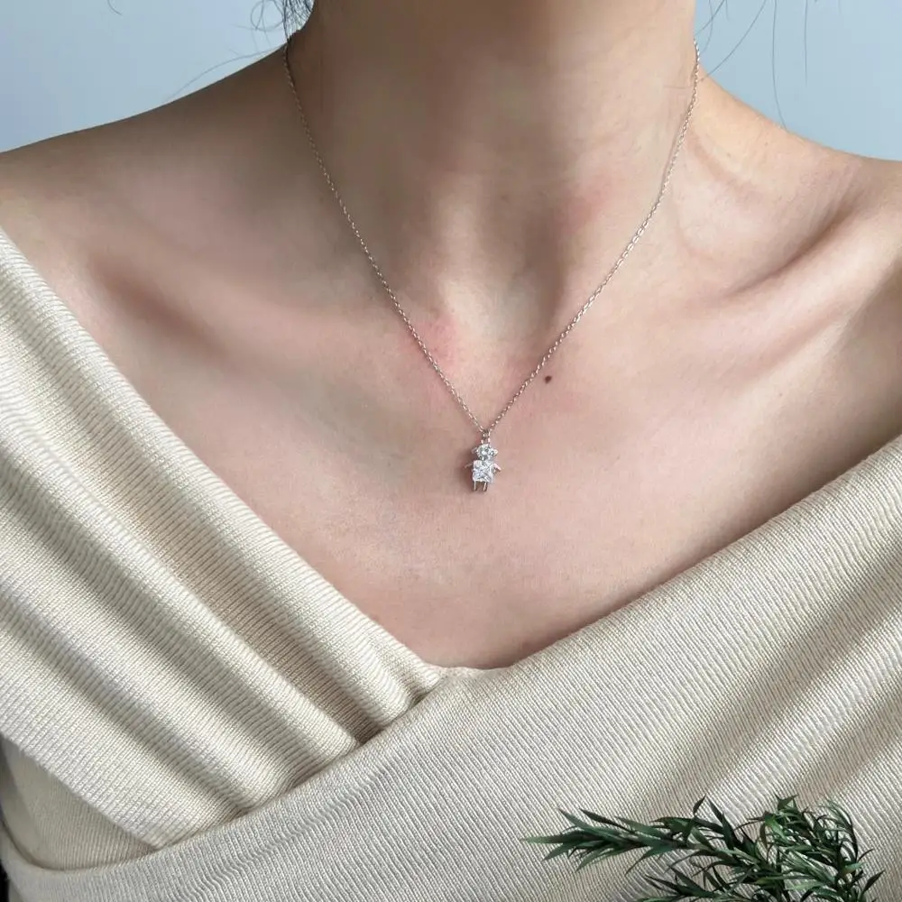 KAKODIY little boy doll pendant luxury 18K gold plated zircon jewelry 925 sterling silver couple necklace detail 9