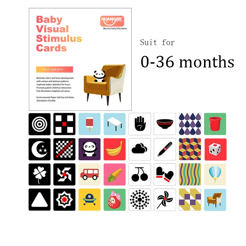 Wholesale Carte Flash de Stimulation visuelle pour bébé Montessori