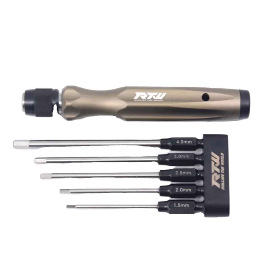 HRB Lot De 4 Tournevis Hexagonaux En Titane – 1,5 / 2,0 / 2,5 / 3,0 Mm – Pour Drone FPV, RC Quadcopter, Voiture Et Hélicoptère