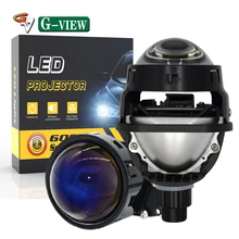 G-View Manufacture Wholesale High Low Beam Car H4 Bi-LED Projector Lens Smart Fan 3 Inch H7 Universal LED Projector Headlight