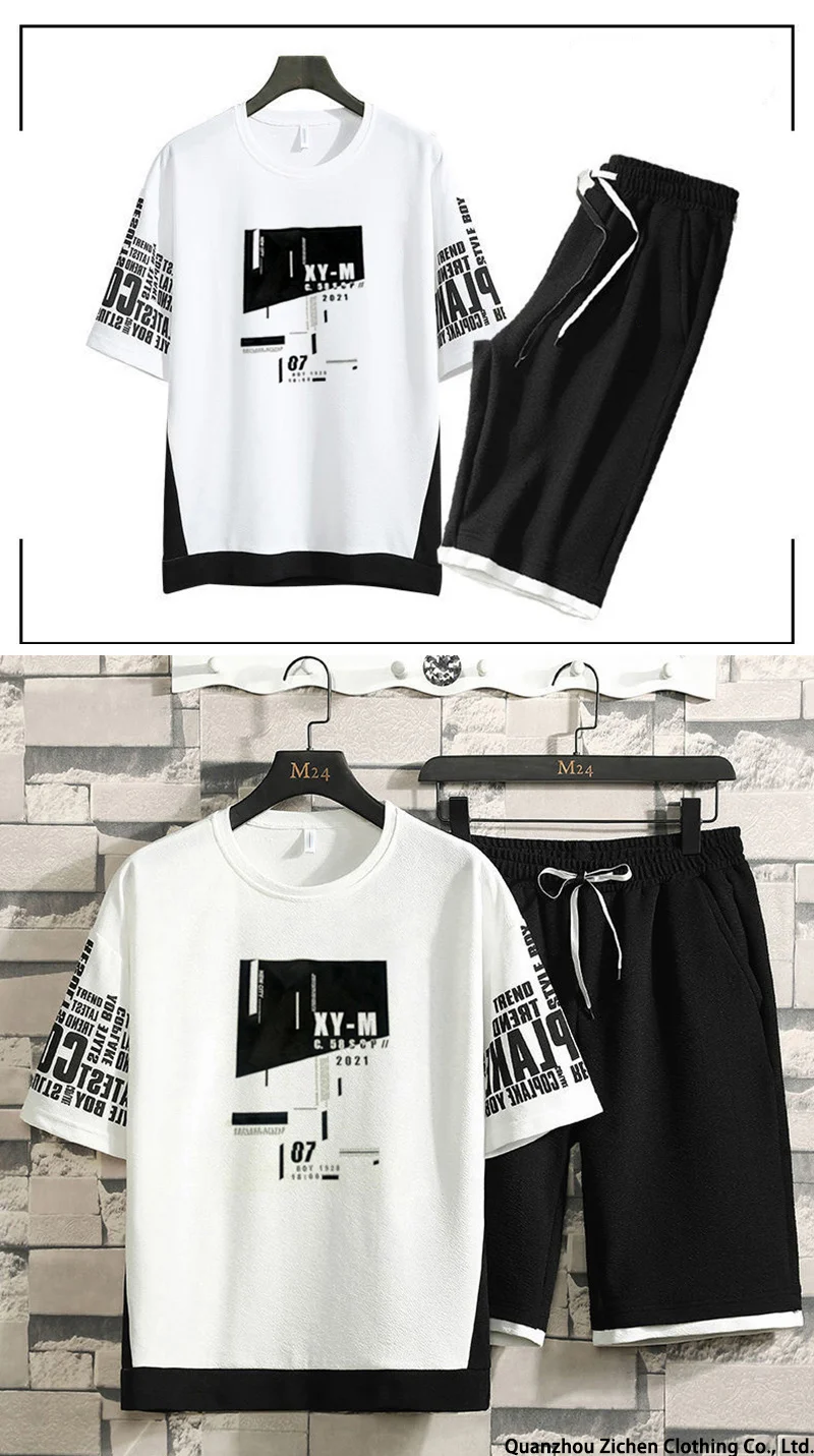 Summer Men Casual Sets 2023 New Harajuku Shorts Tracksuit T-shirt ...