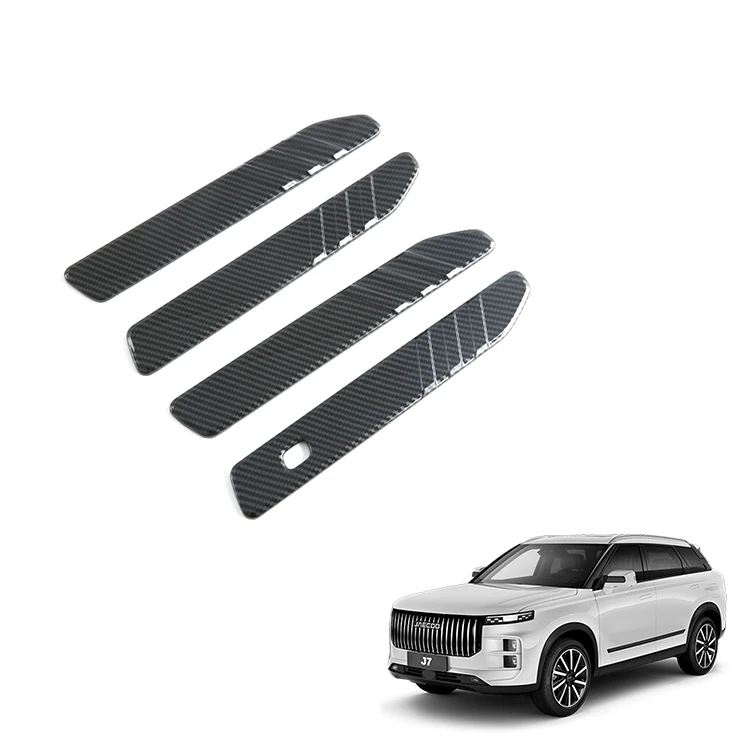 Capa de Alavanca para Chery Jaecoo J7 Acessórios ABS com Padronagem de Fibra de Carbono para Porta Capa Protetora Modificada Exterior Acessório