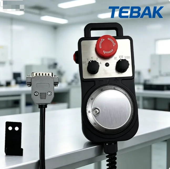 TEBAK 5V 100PPR MPG Manual Pulse Generator, CNC Handwheel Pendant With Emergency Stop Switch, Replacement Part