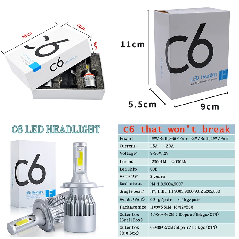 Factory Wholesale H4 Led Headlights Bulb 9006 Bus Headlamp Led Lighting