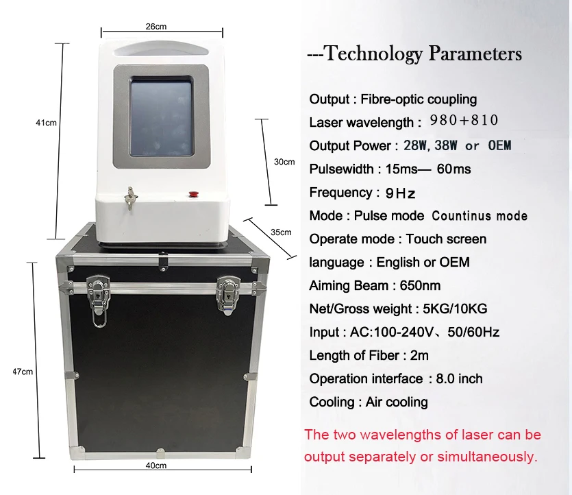 Fornecimento de fábrica de fisioterapia a laser 980 nm 810 nm para alívio da dor no ombro, joelho, redução da dor corporal, dispositivo de laser de diodo