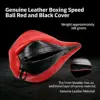 Pochette pour gants de boxe en cuir véritable rouge et noir (sans balle)