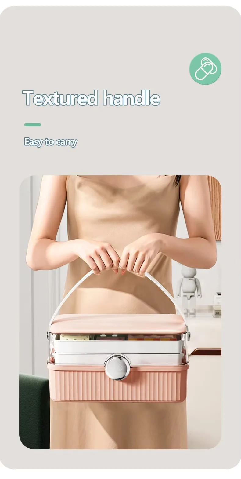 Large-Capacity 3-Layer Portable First Aid Storage Box Multi-Functional Plastic Bin at Factory Price supplier