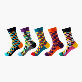 CT Wholesale the latest fashion happy socks stripe 100% cotton socks crew men socks