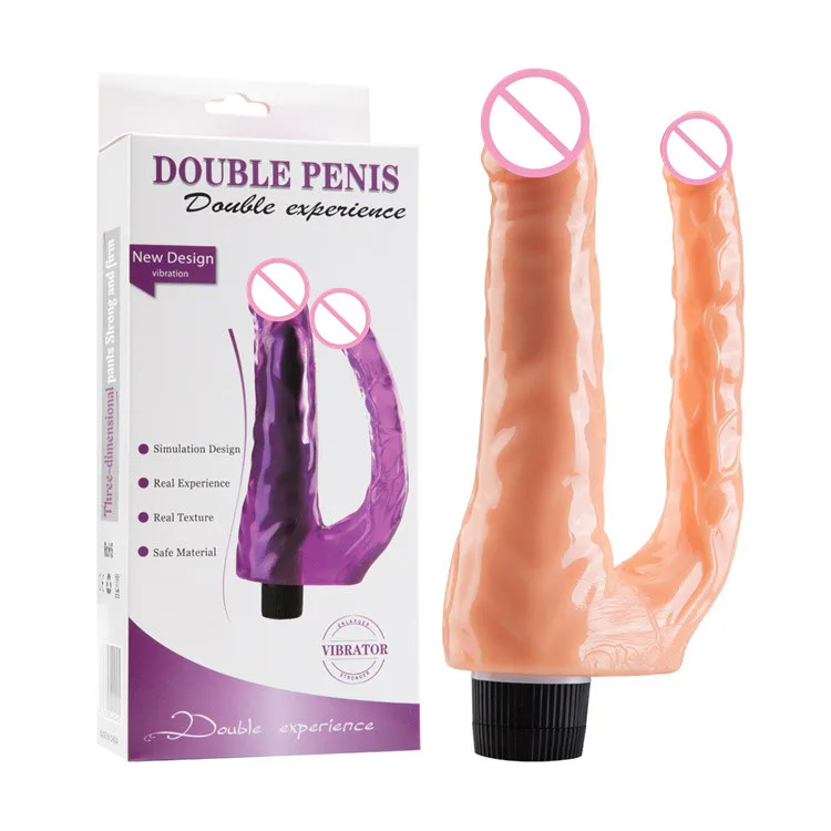 Lesbian Anal Dildo Double Head Vibrating Toy - Realistic Double Penis For Women, Skin, Black, Pink, Purple, TPE Material, 220mm Size Lesbian Anal Dildo Double Head Vibrating Toy - Realistic Double Penis For Women, Skin, Black, Pink, Purple, TPE Material, 220mm Size