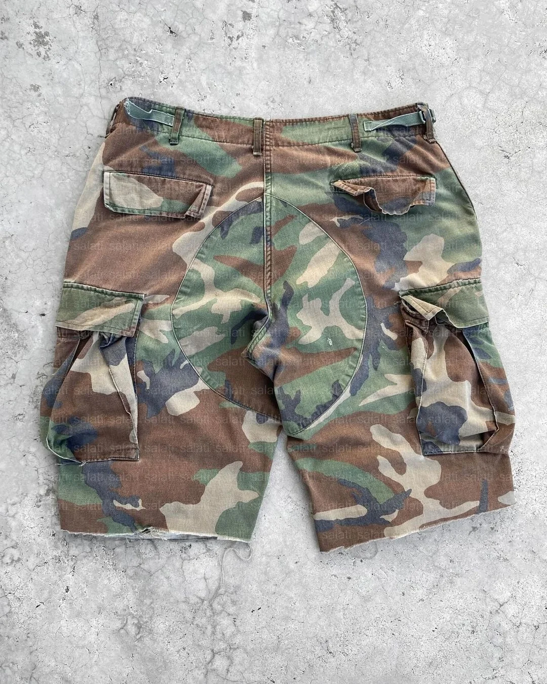 Denim Jean Short Custom Bermuda Tactical High Waist Heavy Cotton Baggy Heavyweight Oversized Camouflage Camo Cargo Short for Men gallery 2