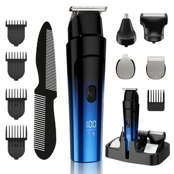 RB-818 Beard Trimmer for Men Rechargeable Hair Clippers Kit with Safety Lock Mens Grooming Kit for Hair Beard Body & Nose