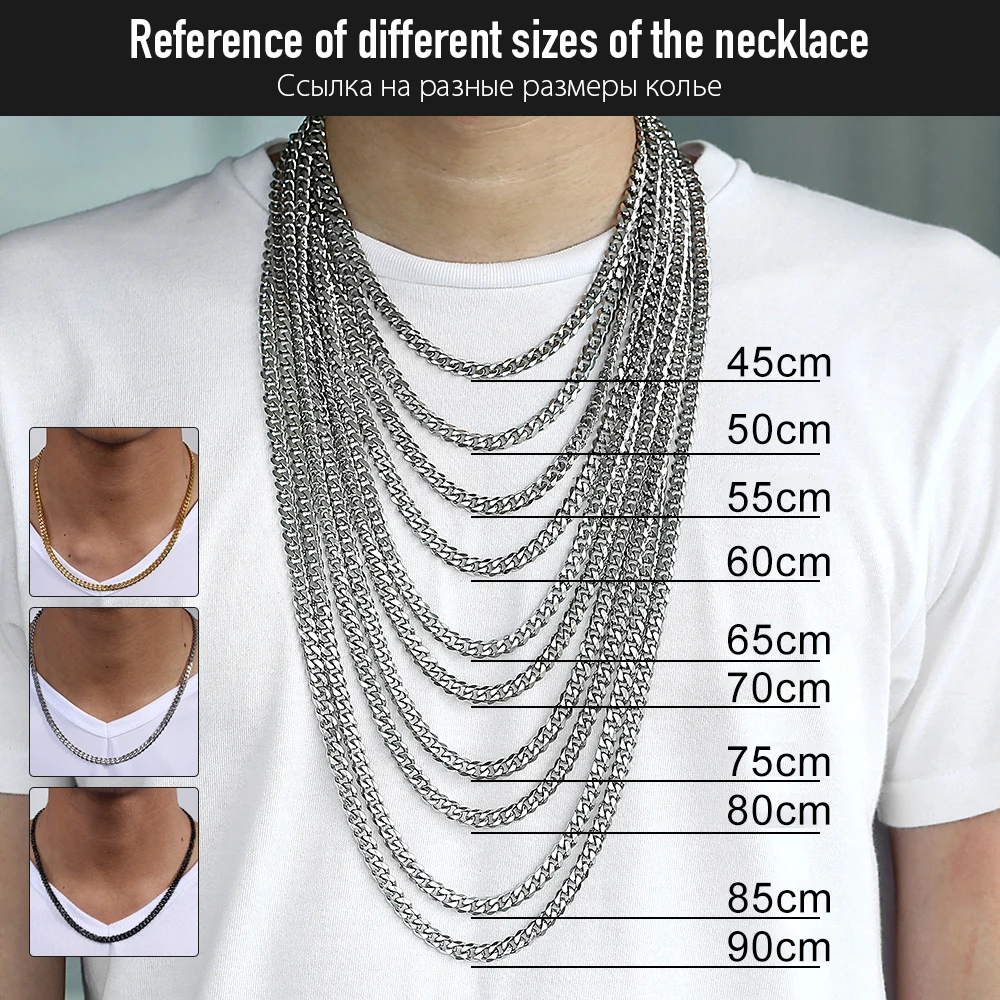 Collier Pour Homme En Acier Inoxydable Doré 18K - Chaîne Maille Spiga 55 Cm - Zircone Blanche - Neuf Avec étiquettes