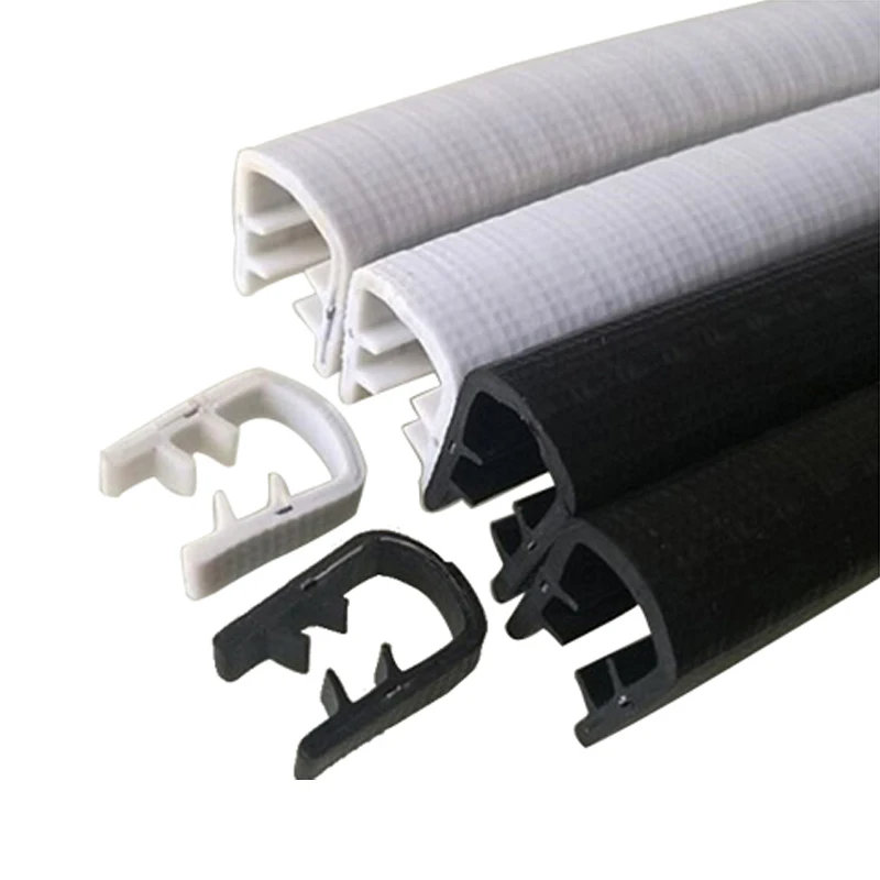 Custom PVC Extruded Profile Rubber Sealing Strip Built in Shaped Steel Sheet U Shape Edge Trim Car Door Edge Guards Protector