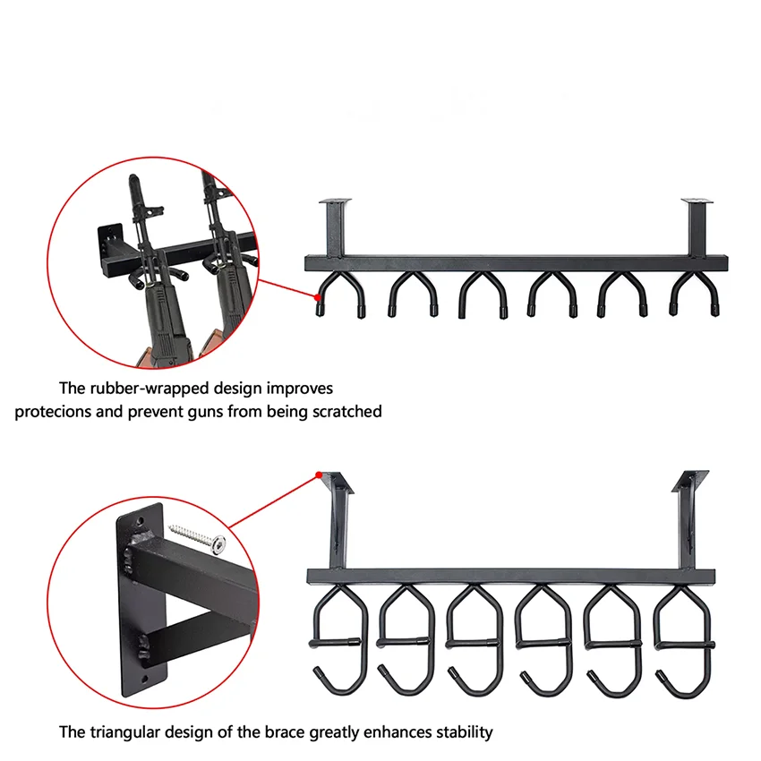 Heavy Duty Steel Indoor Rifle Rack Vertical 2x3 Slot Gun Display Stand Gun Rack Side By Side For