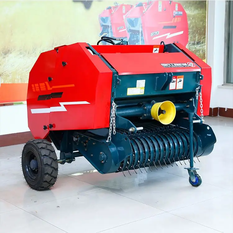 Hand Operated Manual Agriculture Rice Hay Straw Baler Packing Tractor Mounted Netwrap Round Baler Mini Round Machine Baler