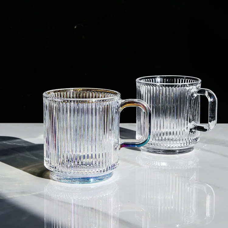 Checkered Iridescent Glass Mug 350ml/11,83oz