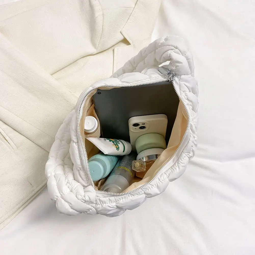 Larger  Fashion Puff Cotton Winter Puffer Bag Shoulder Women Handbag Puffer Quilted Women's Tote Bag Ladies Luxury Handbags