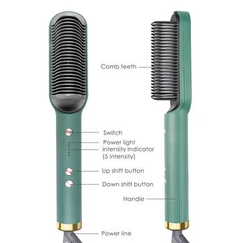 2022 Professional Styler Hair Hot comb hair Straightener Comb PTC Straightener Hair Curler comb