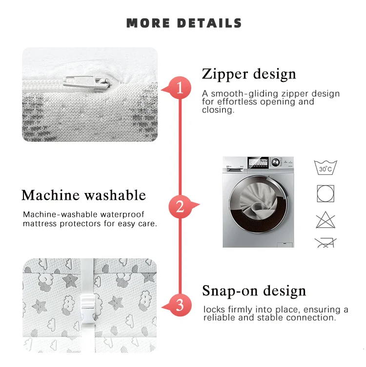 Non-slip Bottom Super Soft Bamboo Fiber Baby Changing Pad Cover for Newborn Baby details