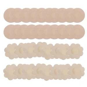Disposable Non Woven Round Flower Shape Nipple Pasties Seamless Adhesive Invisible Nipple Cover