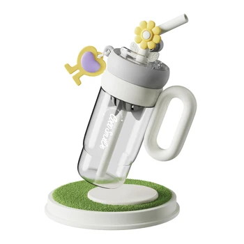 Cocosmile 35oz 1000ml Eco-Friendly Leak-Proof BPA Free Tritan Plastic Travel Tumbler with Handle and Straw for Boiling Water Use