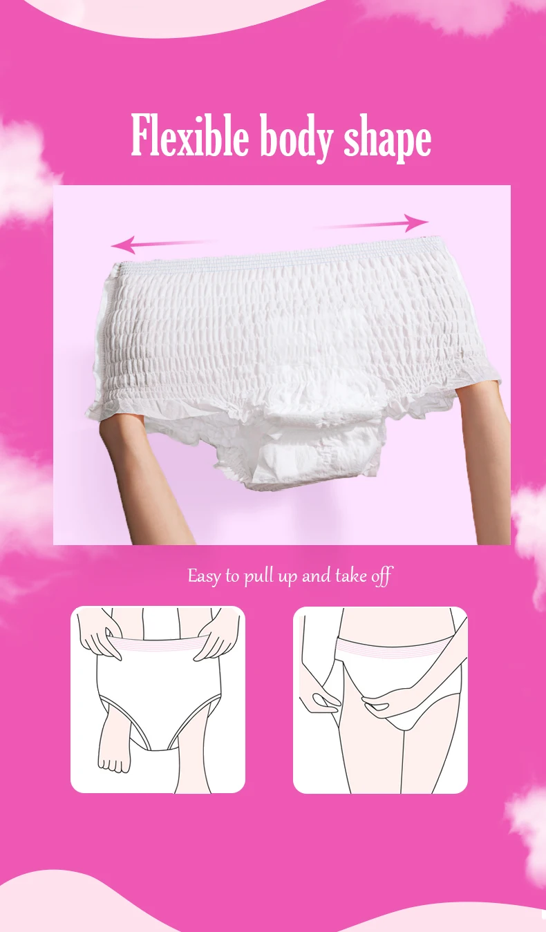 Oem Cotton Period Panties Maximum Protection Lady Sanitary Napkin Pants ...