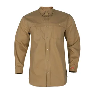 WholesaleFR Cotton Construction Workwear FR Shirts Flame Resistant NFPA 2112 Work Shirt for Men