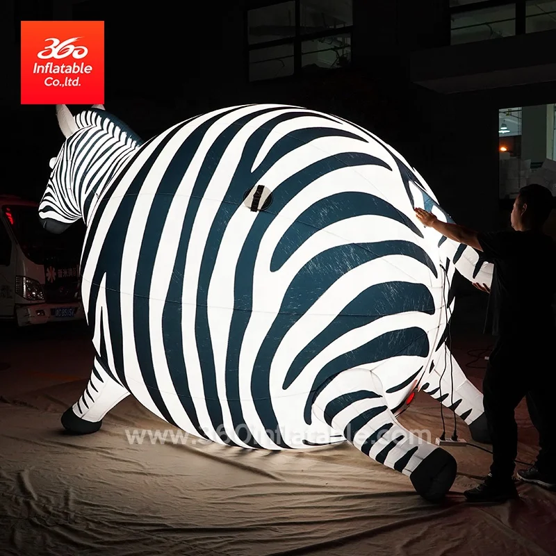 Customizable Commercial Advertising Inflatables Fat Zebra Mascot for Shopping Mall Festival Decorations