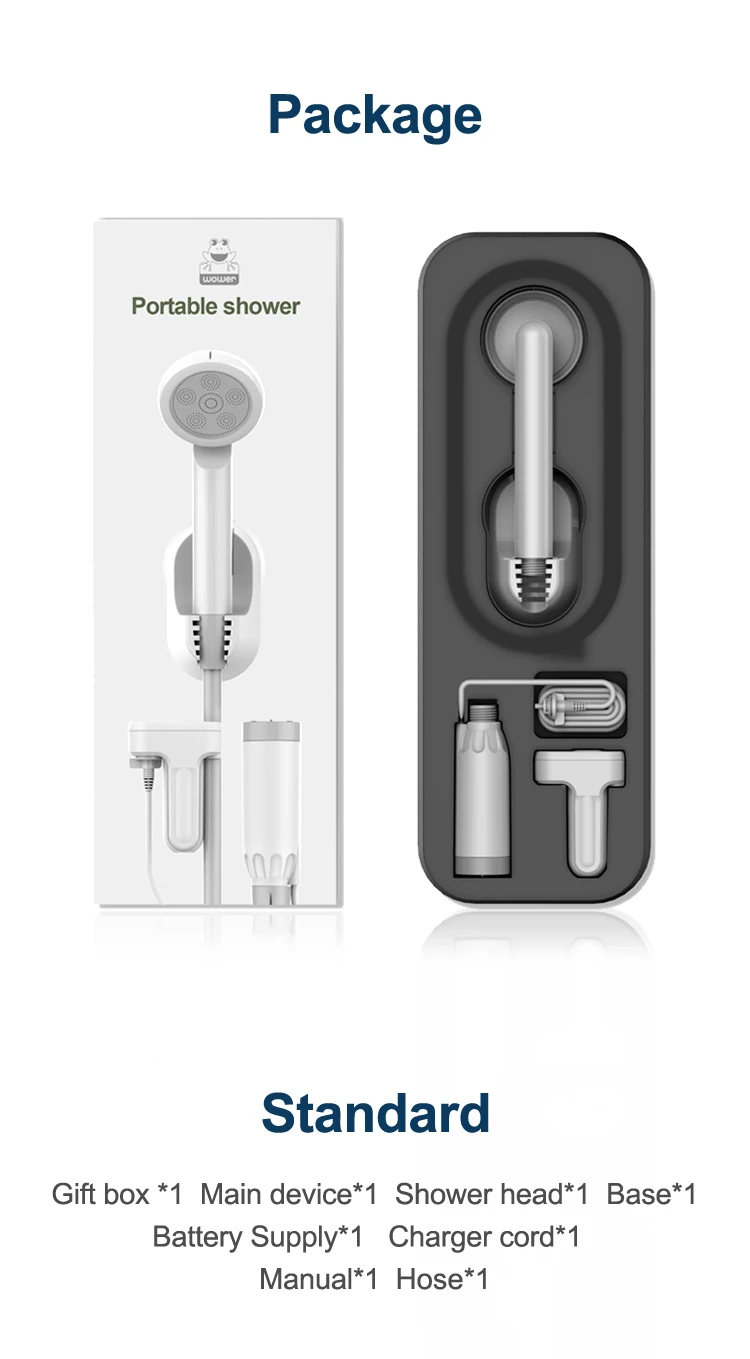 Outdoor Camping Gear High Quality Detachable Battery Rechargeable Shower Camp Portable for Camper Shower Station details