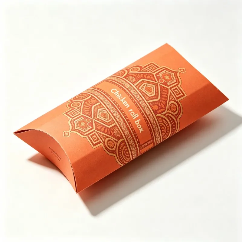 Custom Takeaway Fast Food Cardboard Paper Fried Chicken Shawarma French Fries Packaging Box  Pillow Box Paper Packaging