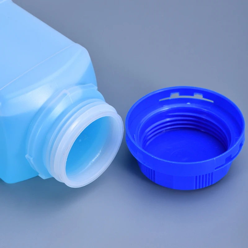 Empty 250 ML 500 ML 1000 ML Wide Mouth Reagent Plastic Square Bottle With Inner Cap