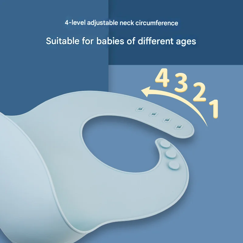 Custom Closure Plain Washable Feeding Accessories Silicone Baby Bibs Cute Printed Kids Apron Button for Toddlers manufacture