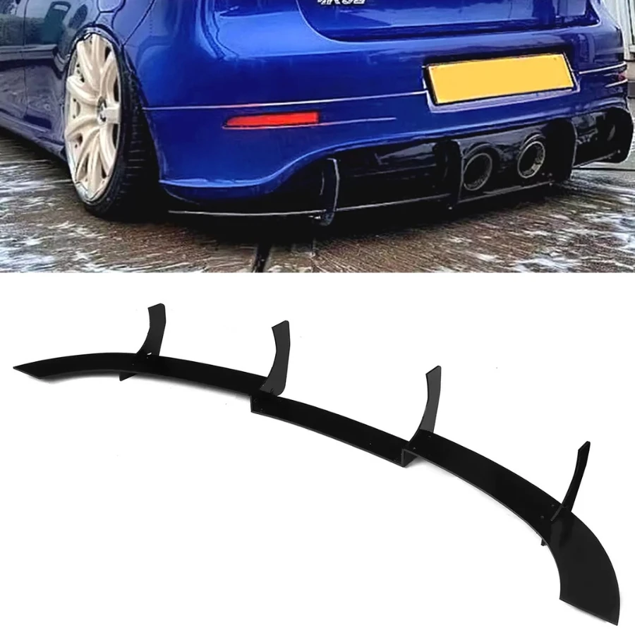 Car Rear Bumper Diffuser Shark Fin for VW Volkswagen Golf 5 MK5 R32 2005 - 2008 Tail Blade Frame Exhaust Guard Trim Splitter Lip
