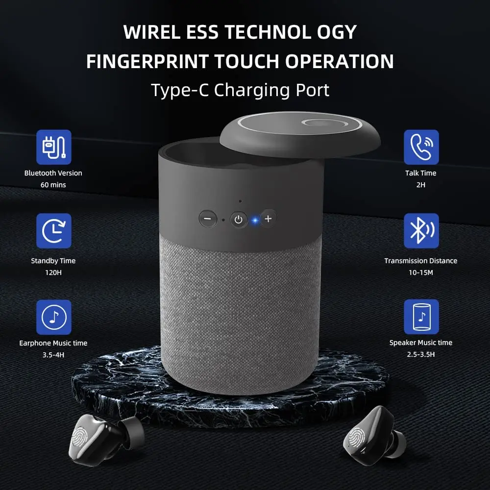 2 In 1ポータブルBluetoothスピーカーおよびワイヤレスイヤフォン