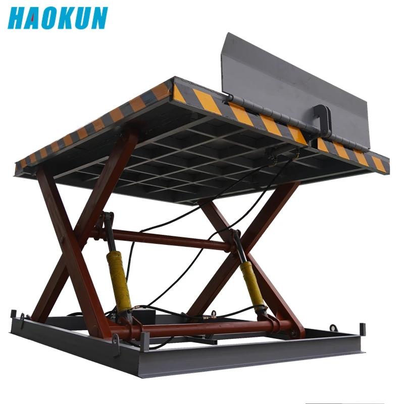 Customized Hydraulic stationary scissor lift platform loading dock 5 ton X-Lift table with extension ramp