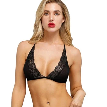 Lace Bras for Women Lingerie Back Deep V Bralette Wire Free Thin