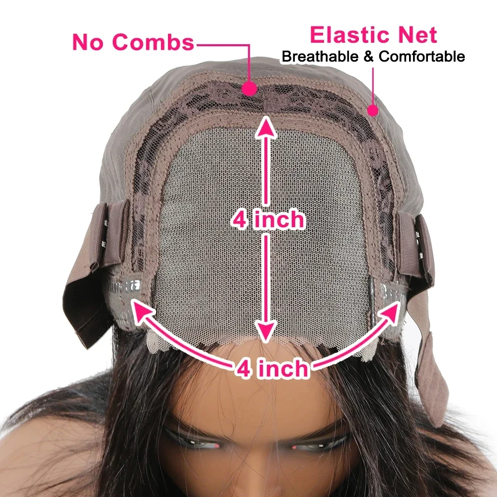 4x4 Glueless Human Hair Bob Lace Front Wigs for Beginners_voghion.com