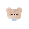 Rabbit hair embroidered bow bear head pillow