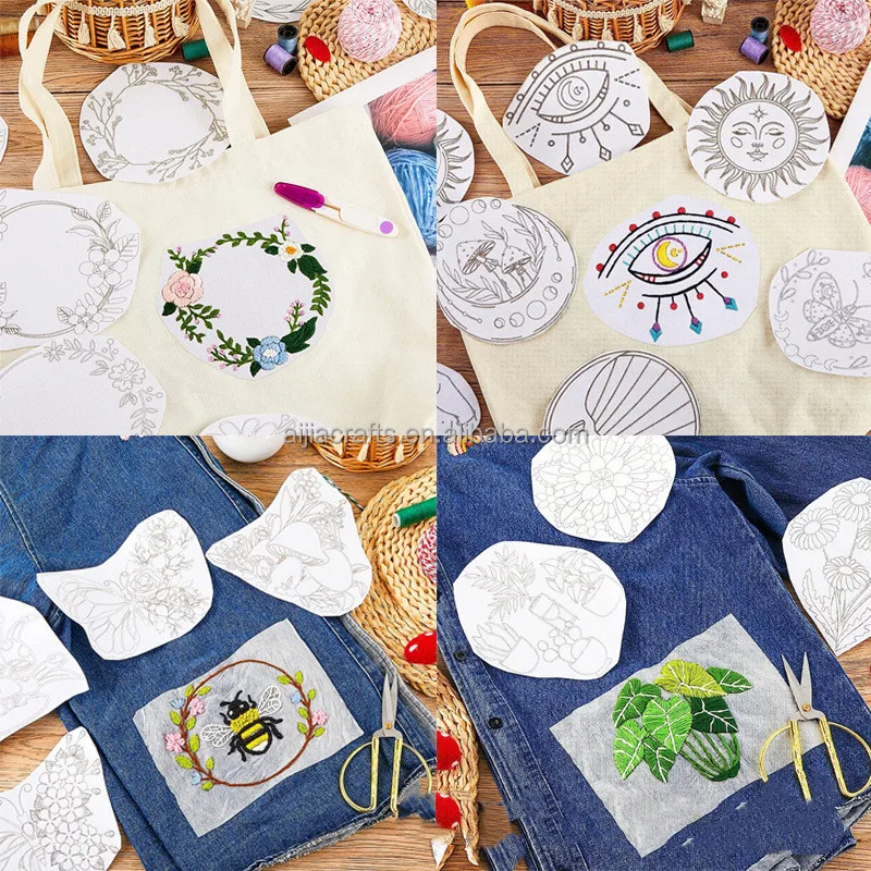 8-Pack Water Soluble Embroidery Stabilizer Paper - 8.5x11" Printable, Self-Adhesive Transfer Paper For Machine & Hand Embroidery