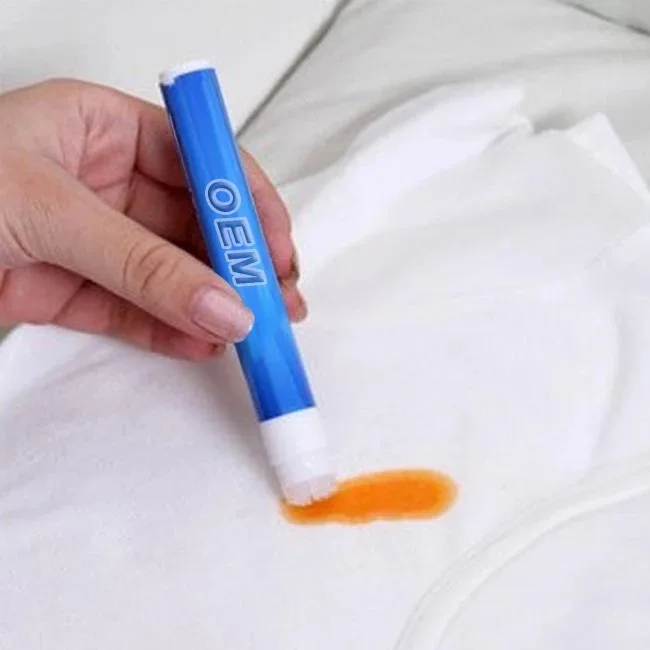 Magic Instant Stain Remover Food and Drink Stain Cleaning White Cloth Customized logo Print Plastic Decontamination Bleach Pen